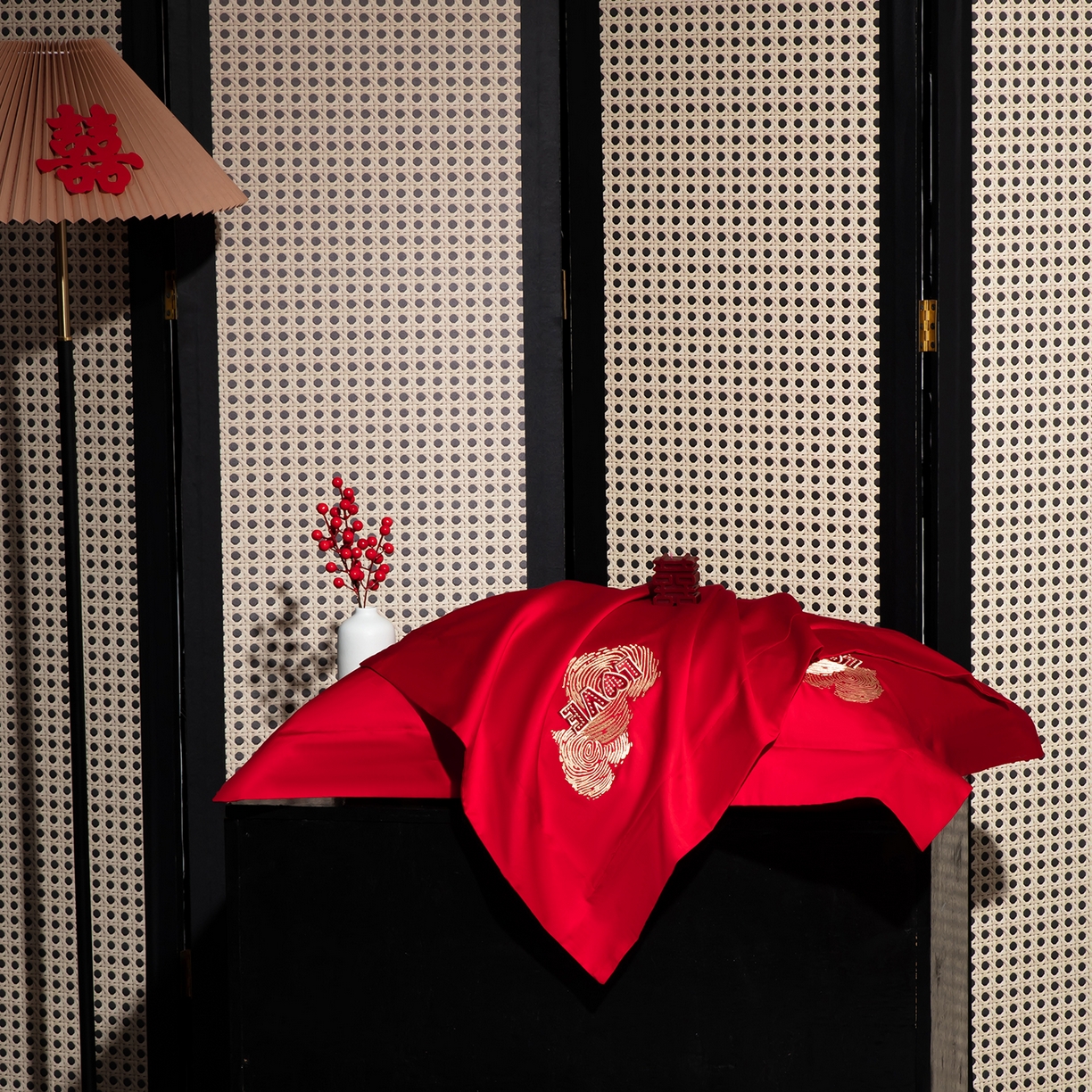 91家纺网 家纺一手货源 找家纺 蒂爵 2026年100支婚庆长绒棉纯棉时尚小红书爆款刺绣婚庆四件套多件套280系列 心动