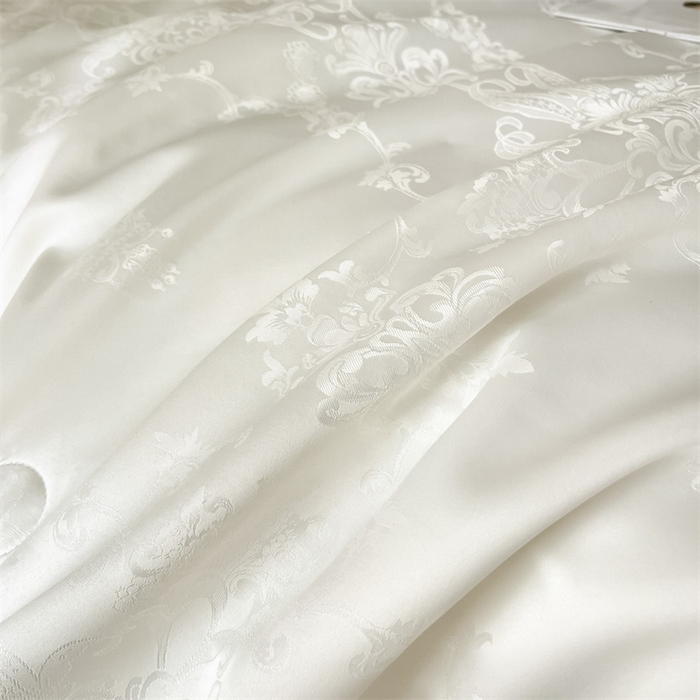 91家纺网 家纺一手货源 找家纺 大麦家纺 2026年高精密锦缎提花夏被四件套 密锁-米白