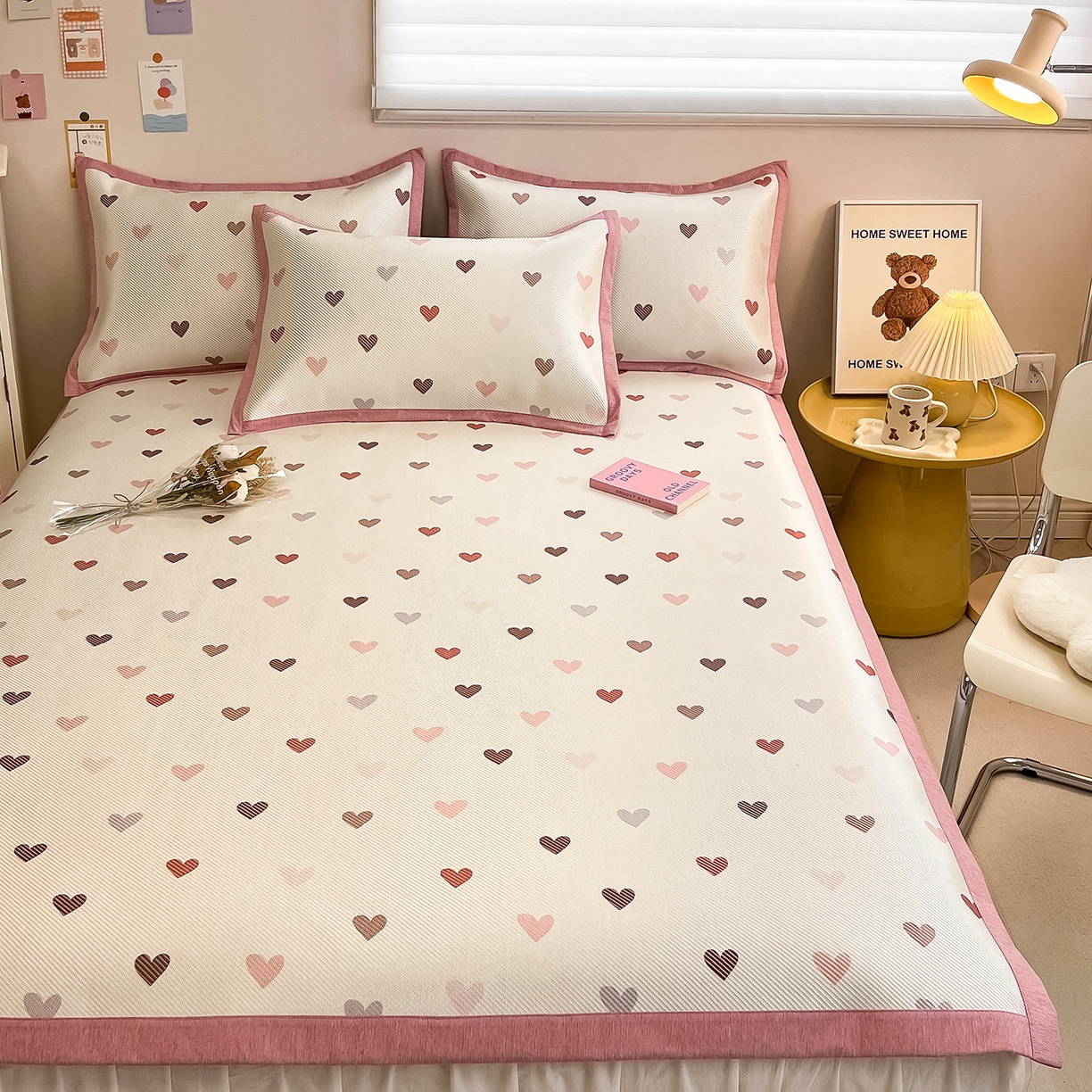 91家纺网 家纺一手货源 找家纺 （总）懒猫家纺 2026春夏新款600D数码印花冰藤凉席席子-床席款