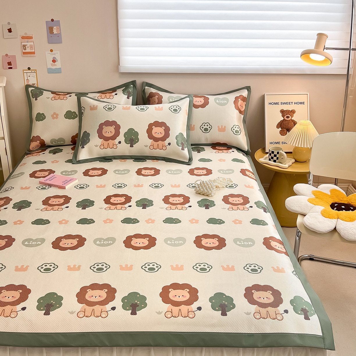 91家纺网 家纺一手货源 找家纺 （总）懒猫家纺 2026春夏新款600D数码印花冰藤凉席席子-床席款