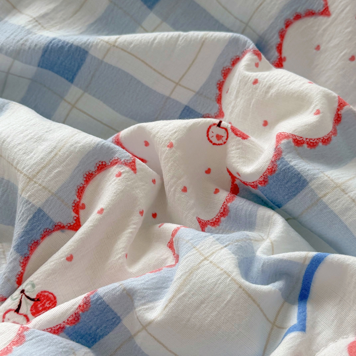 91家纺网 家纺一手货源 找家纺 悠米悠家 2026春夏新款木棉双层纱单夏被夏凉被空调被 告白气球