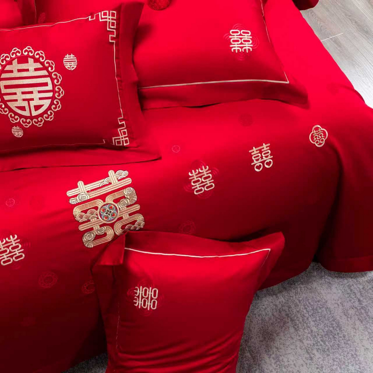 91家纺网 家纺一手货源 找家纺 （总）蒂爵 2026年100支婚庆长绒棉纯棉时尚小红书爆款刺绣婚庆四件套多件套280系列