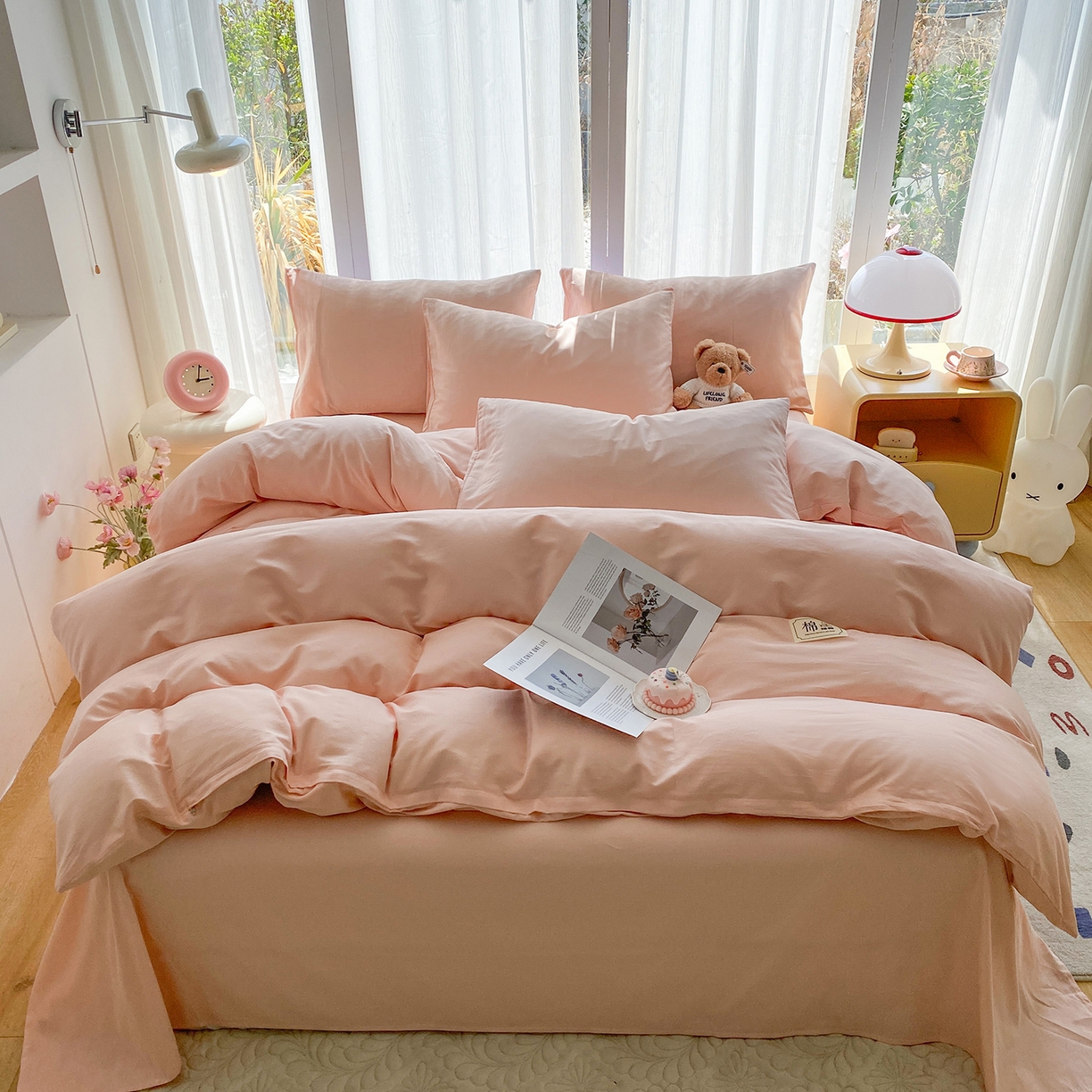 91家纺网 家纺一手货源 找家纺 （总）女子家纺 2026新款全棉纯棉水洗棉布标四件套