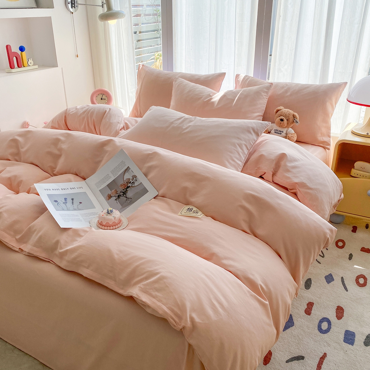 91家纺网 家纺一手货源 找家纺 （总）女子家纺 2026新款全棉纯棉水洗棉布标四件套