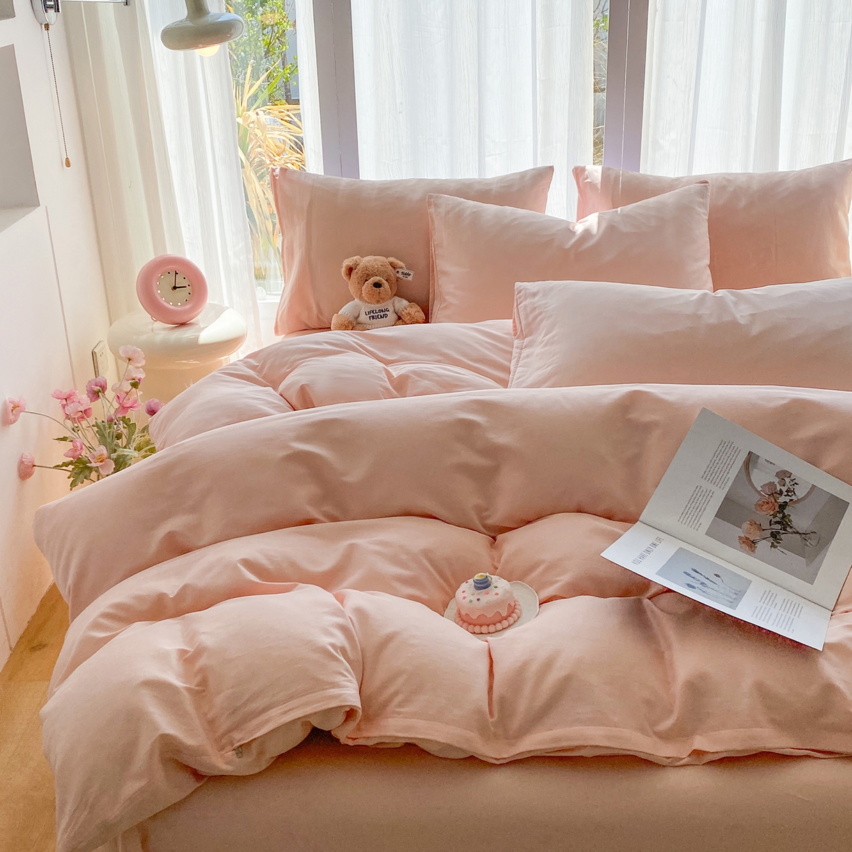 91家纺网 家纺一手货源 找家纺 （总）女子家纺 2026新款全棉纯棉水洗棉布标四件套