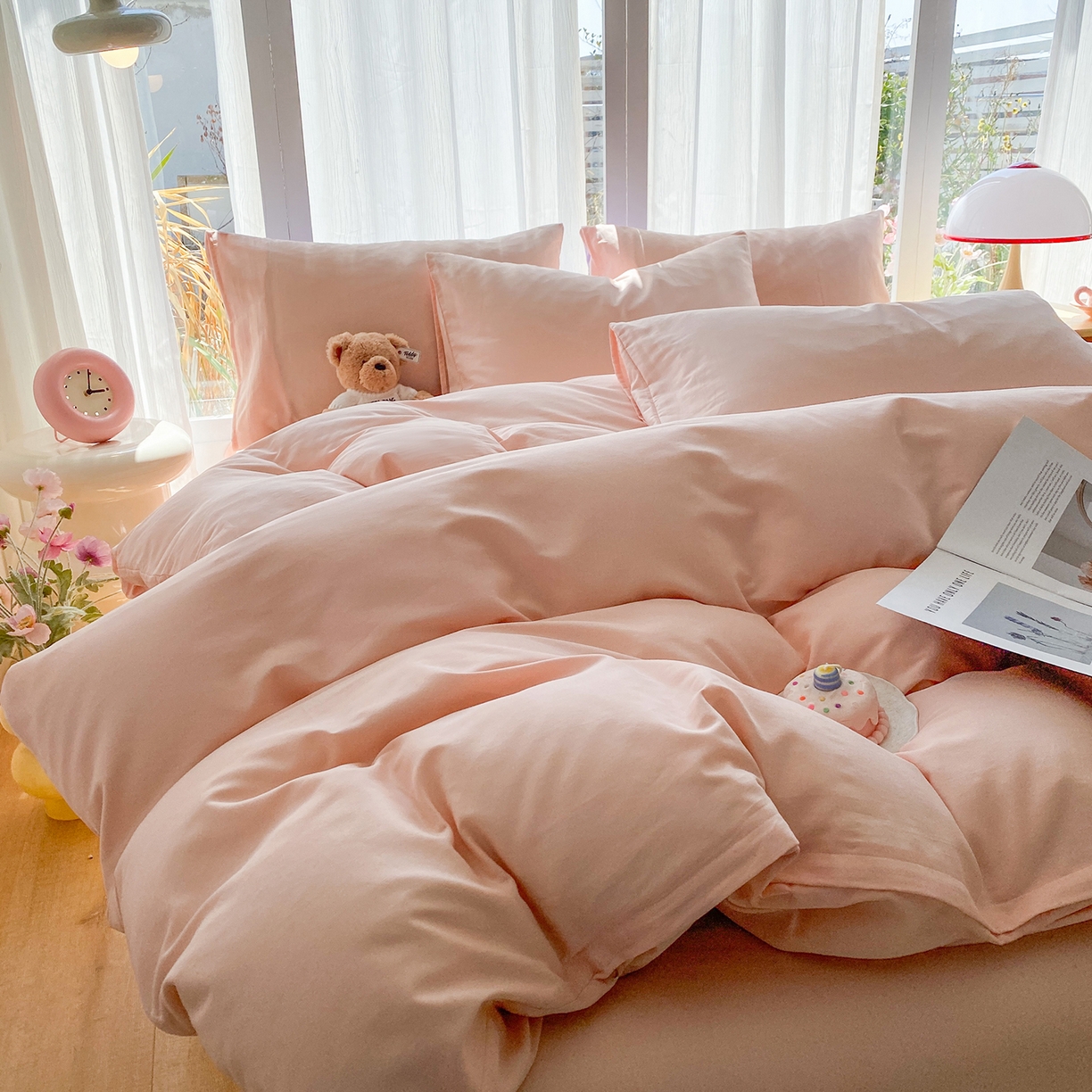 91家纺网 家纺一手货源 找家纺 （总）女子家纺 2026新款全棉纯棉水洗棉布标四件套