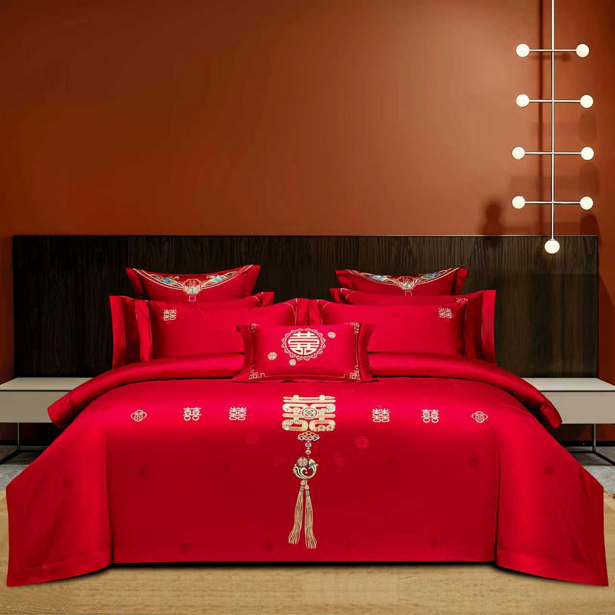 91家纺网 家纺一手货源 找家纺 （总）蒂爵 2026年100支婚庆长绒棉纯棉时尚小红书爆款刺绣婚庆四件套多件套280系列