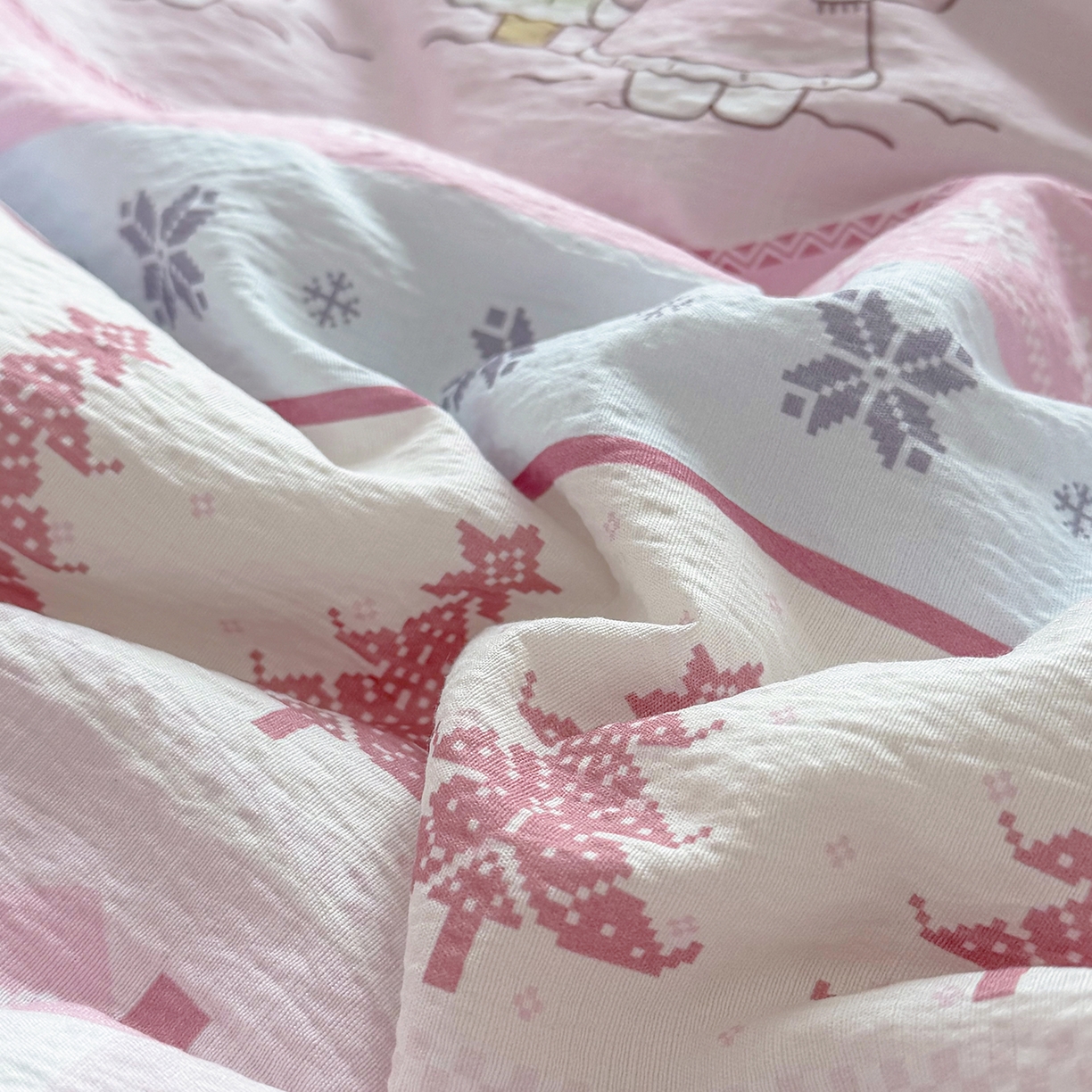 91家纺网 家纺一手货源 找家纺 （总）悠米悠家 2026春夏新款木棉双层纱单夏被夏凉被空调被床盖四件套