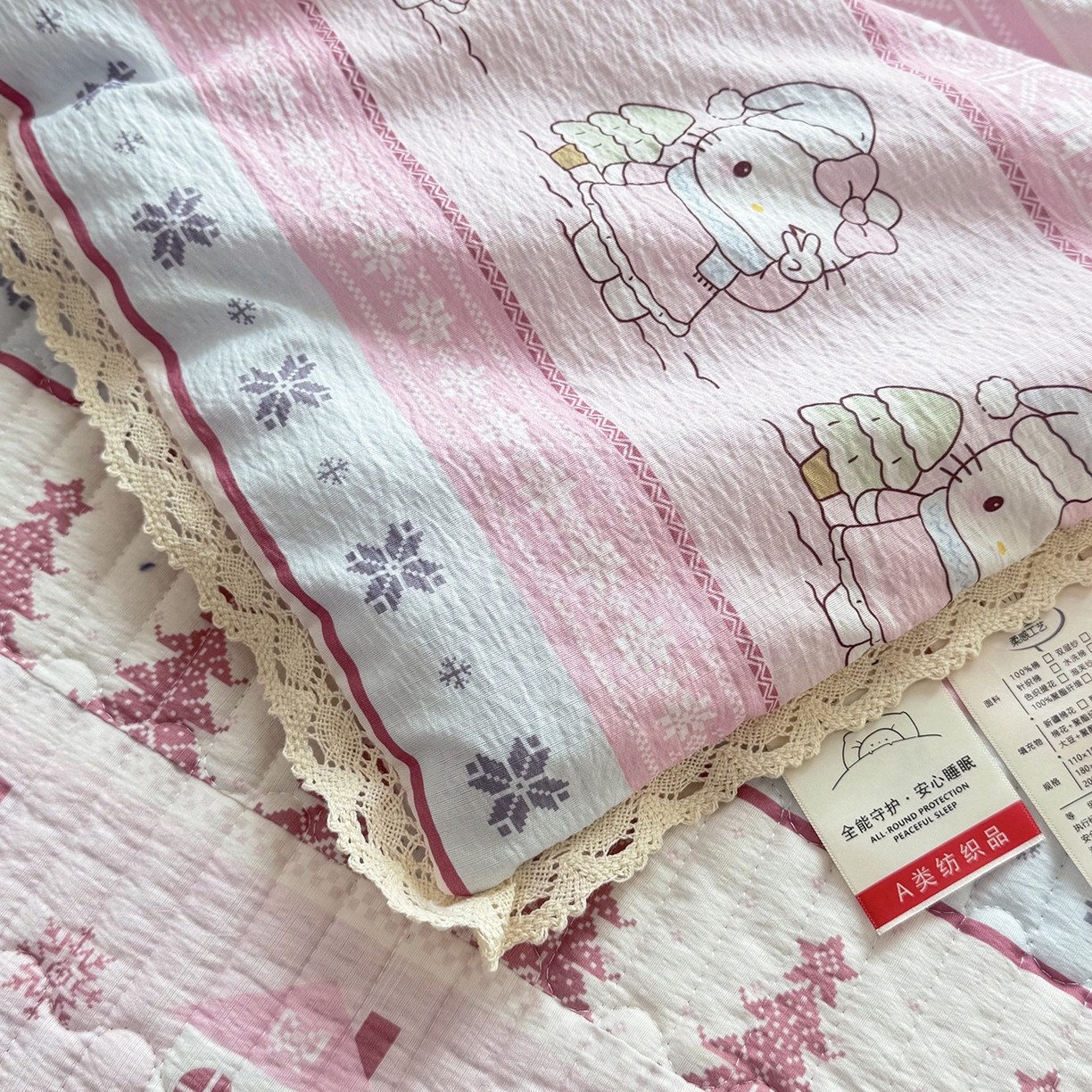 91家纺网 家纺一手货源 找家纺 （总）悠米悠家 2026春夏新款木棉双层纱单夏被夏凉被空调被床盖四件套