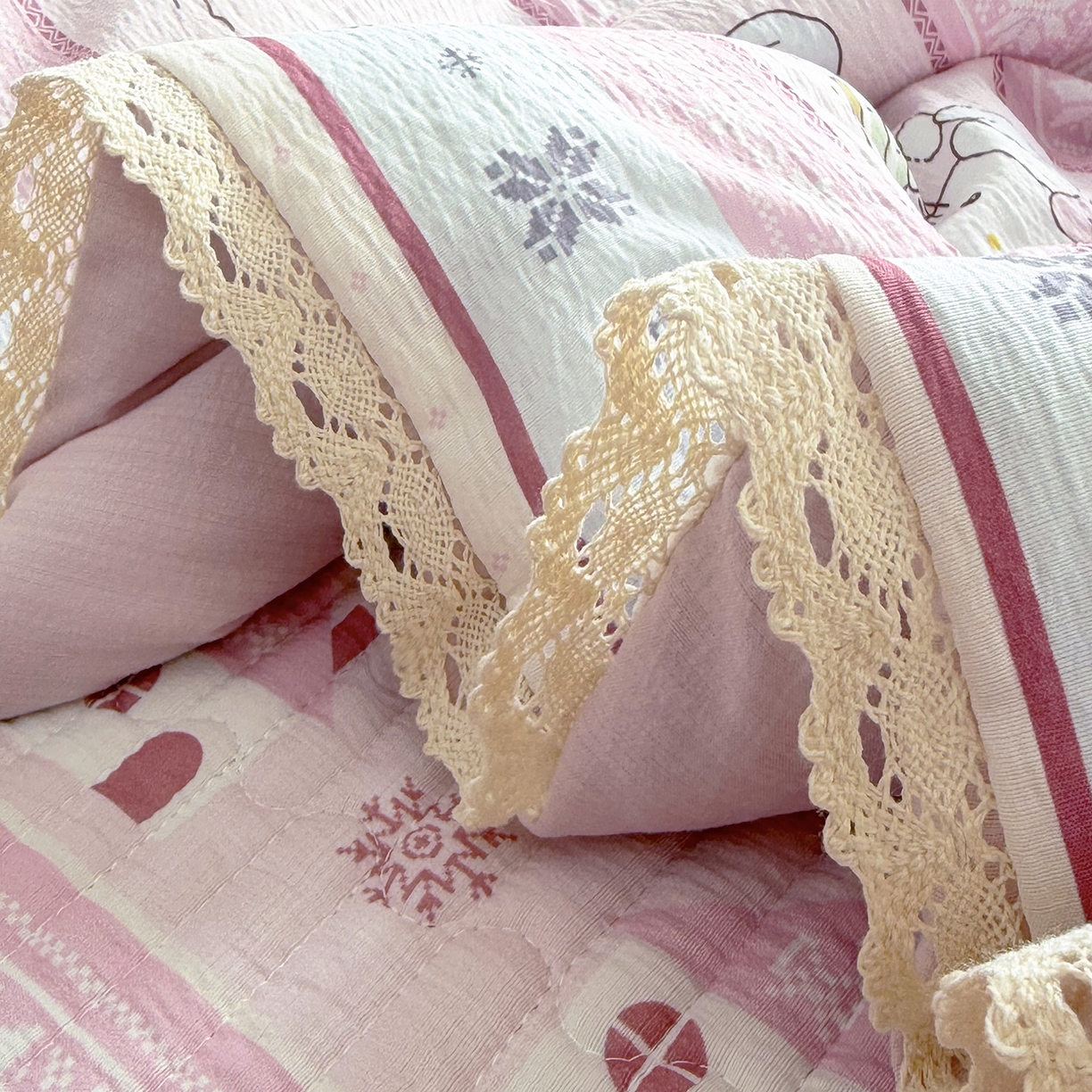 91家纺网 家纺一手货源 找家纺 （总）悠米悠家 2026春夏新款木棉双层纱单夏被夏凉被空调被床盖四件套