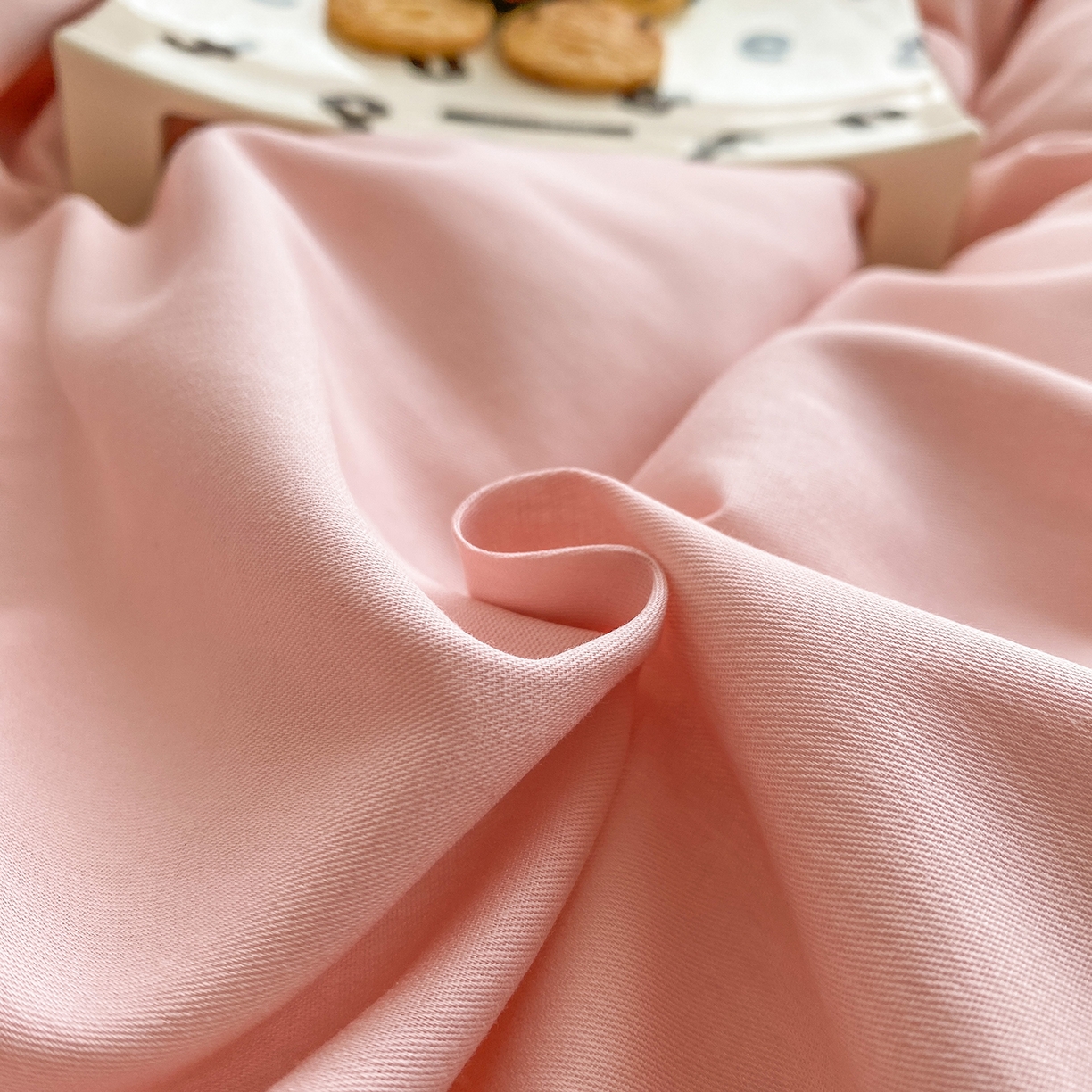 91家纺网 家纺一手货源 找家纺 女子家纺 2026新款全棉纯棉水洗棉布标四件套 公主粉+杏色