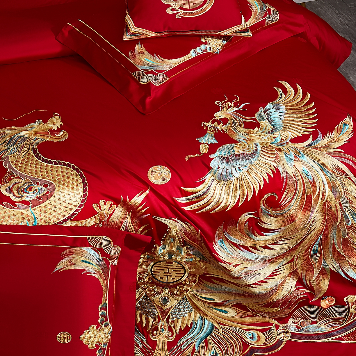 91家纺网 家纺一手货源 找家纺 （总）蒂爵 2026新款提花顶奢重工绣花工艺款婚庆四件套多件套490系列