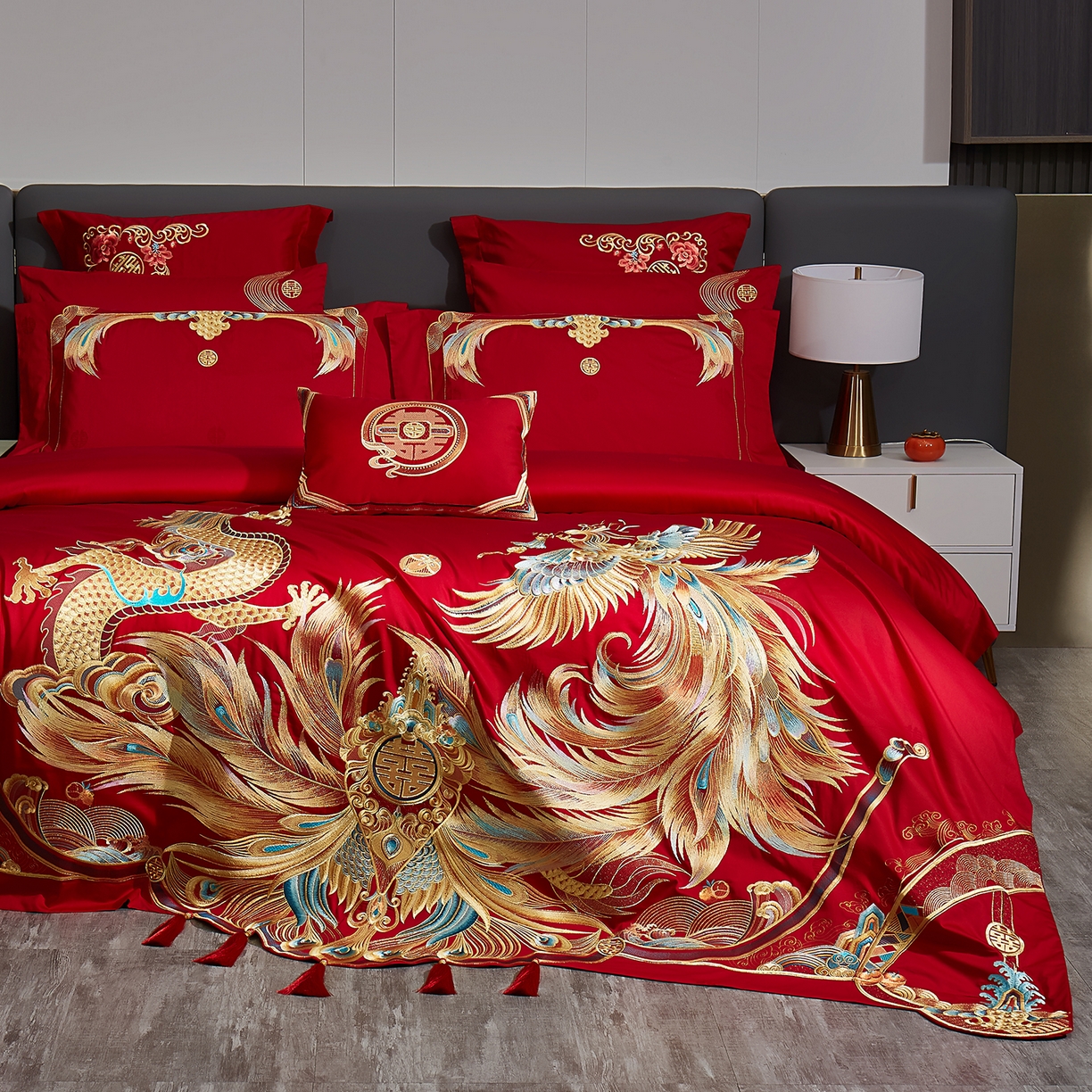 91家纺网 家纺一手货源 找家纺 （总）蒂爵 2026新款提花顶奢重工绣花工艺款婚庆四件套多件套490系列