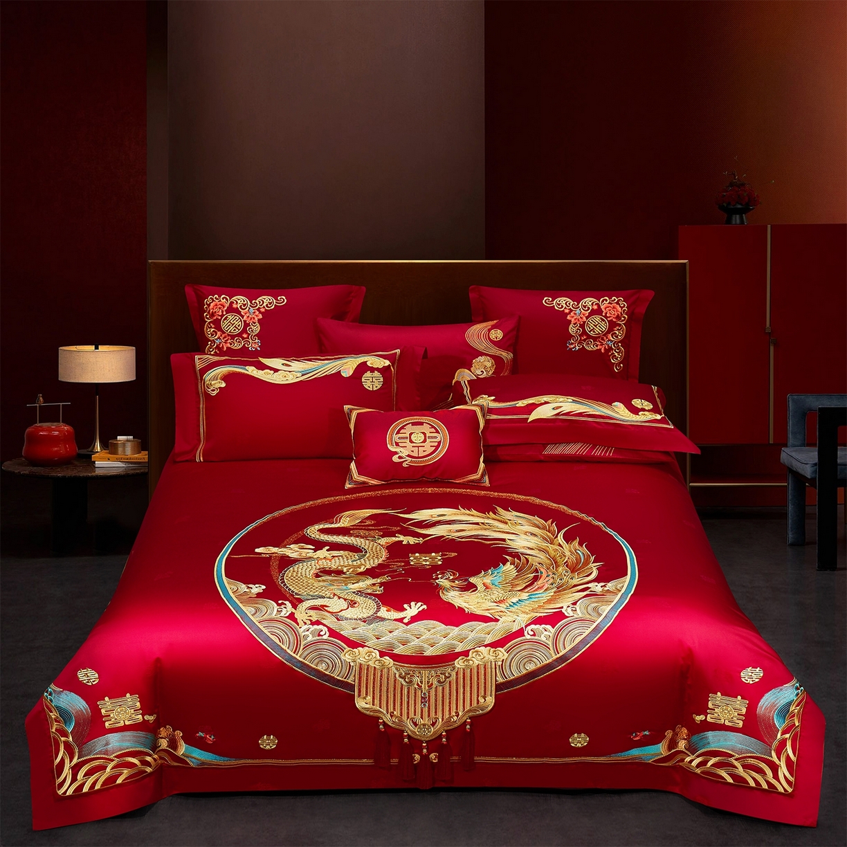 91家纺网 家纺一手货源 找家纺 （总）蒂爵 2026新款提花顶奢重工绣花工艺款婚庆四件套多件套490系列