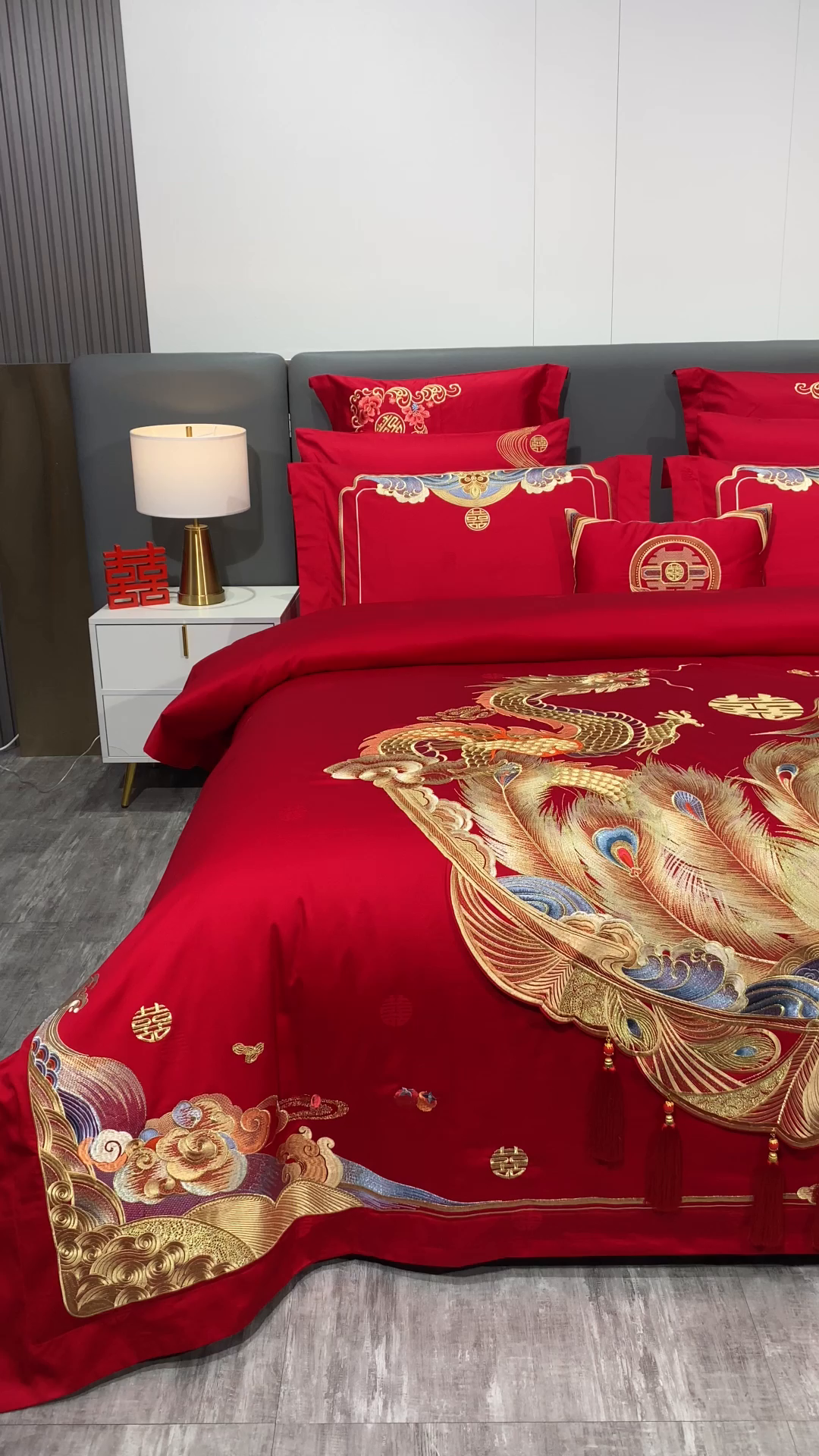 91家纺网 家纺一手货源 找家纺 蒂爵 2026新款提花顶奢重工绣花工艺款婚庆四件套多件套490系列 代代相传