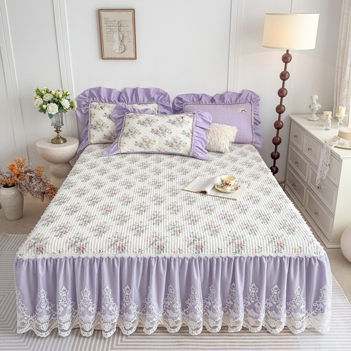 91家纺网 家纺一手货源 找家纺 （总）菊上家纺 2026新款法式田园风蕾丝床裙