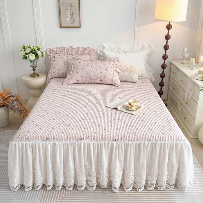 91家纺网 家纺一手货源 找家纺 （总）菊上家纺 2026新款法式田园风蕾丝床裙