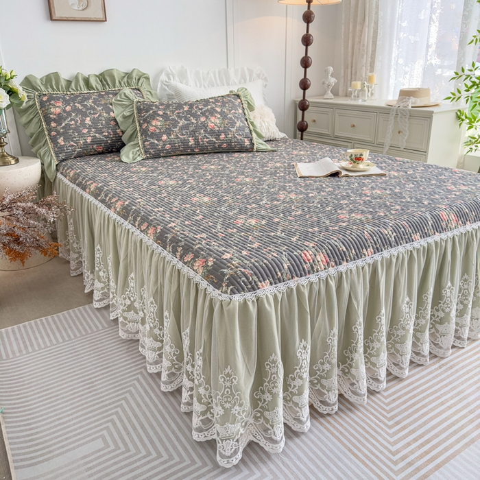 91家纺网 家纺一手货源 找家纺 （总）菊上家纺 2026新款法式田园风蕾丝床裙