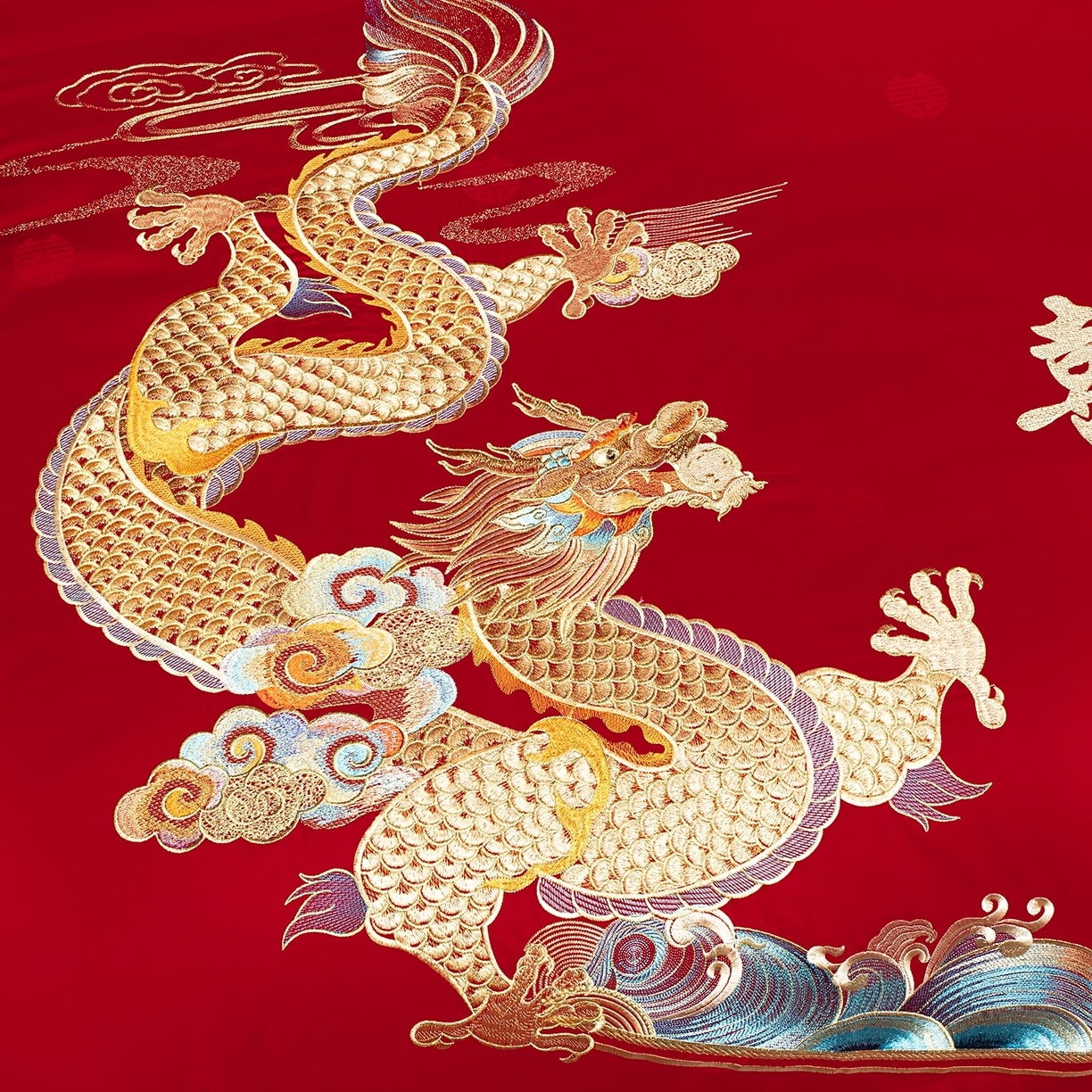 91家纺网 家纺一手货源 找家纺 蒂爵 2026新款提花顶奢重工绣花工艺款婚庆四件套多件套490系列 龙凤赐福