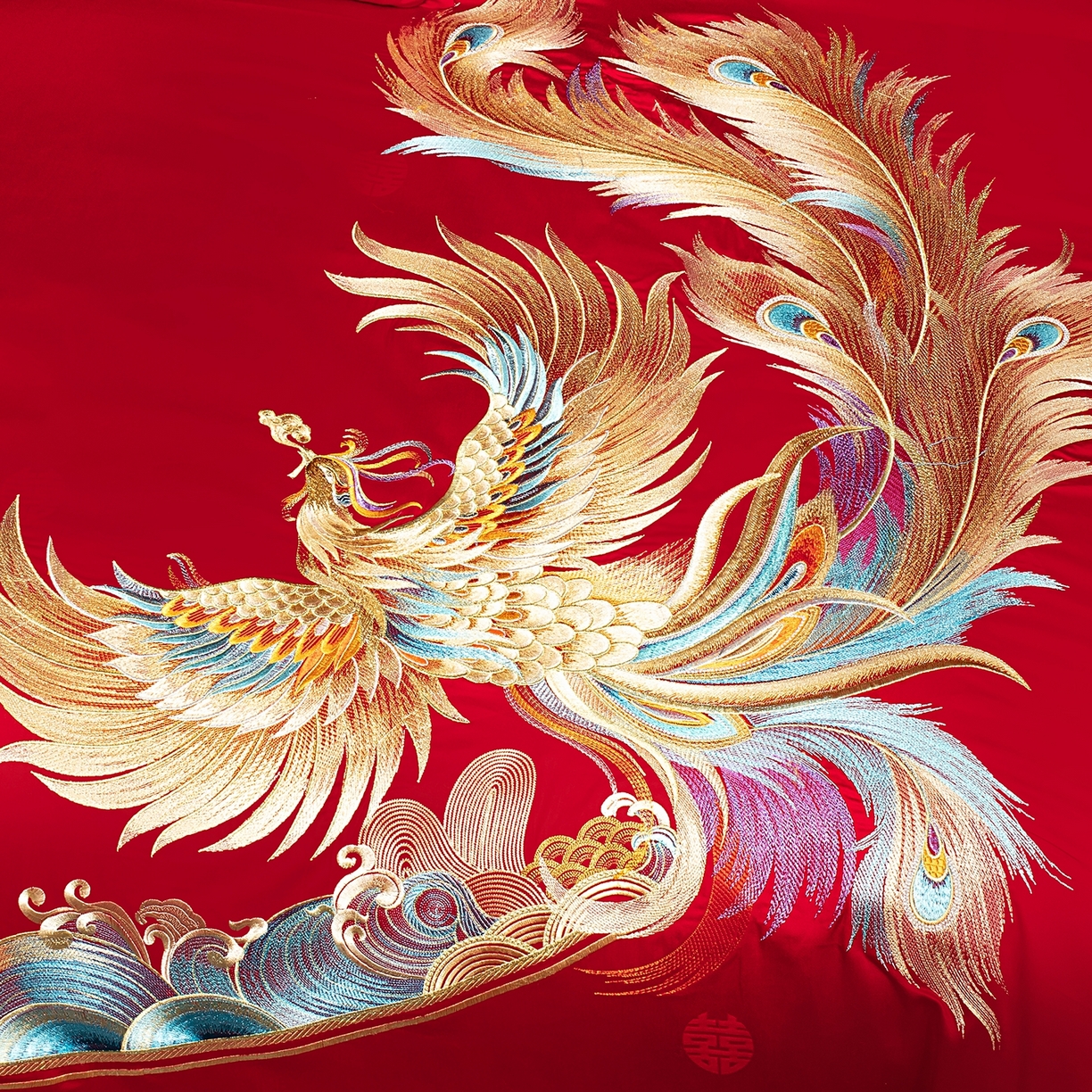 91家纺网 家纺一手货源 找家纺 蒂爵 2026新款提花顶奢重工绣花工艺款婚庆四件套多件套490系列 龙凤赐福