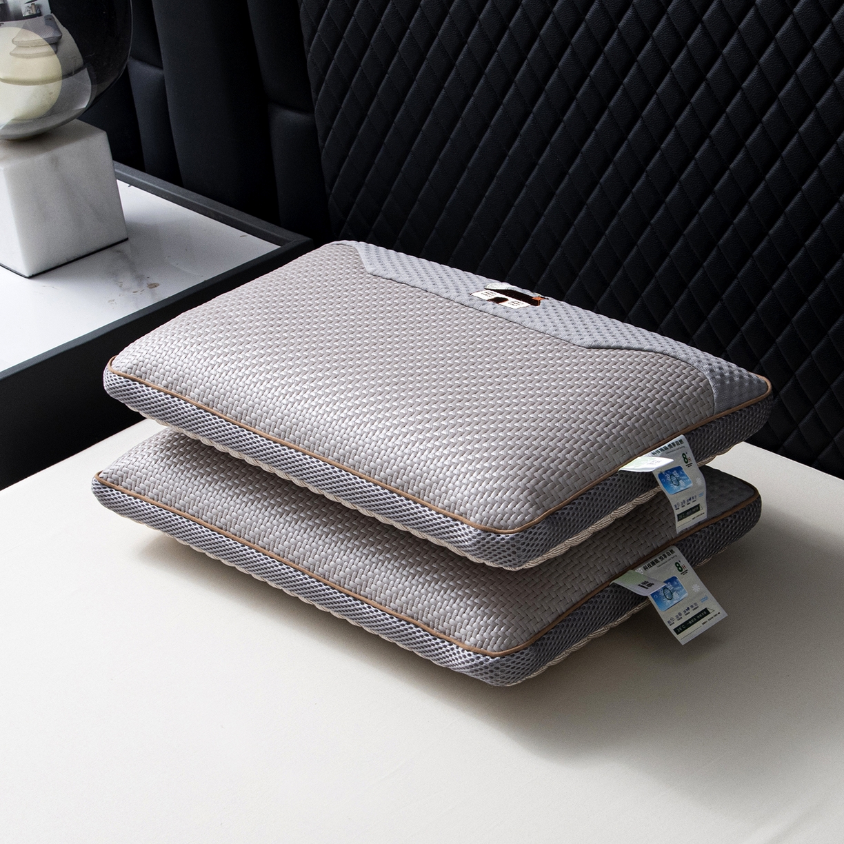 91家纺网 家纺一手货源 找家纺 莉迪娅 2026新款pe温馨之家系列枕头枕芯 Pe温馨之家浅灰【填充记忆棉】