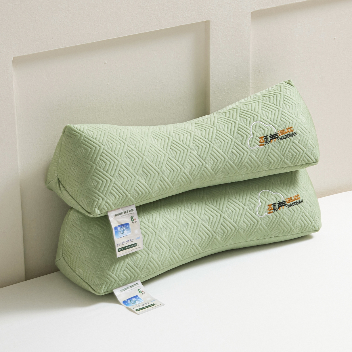 91家纺网 家纺一手货源 找家纺 莉迪娅 2026新款静养三角颈椎枕  枕头枕芯 静养三角颈椎枕绿【填充高粱壳】