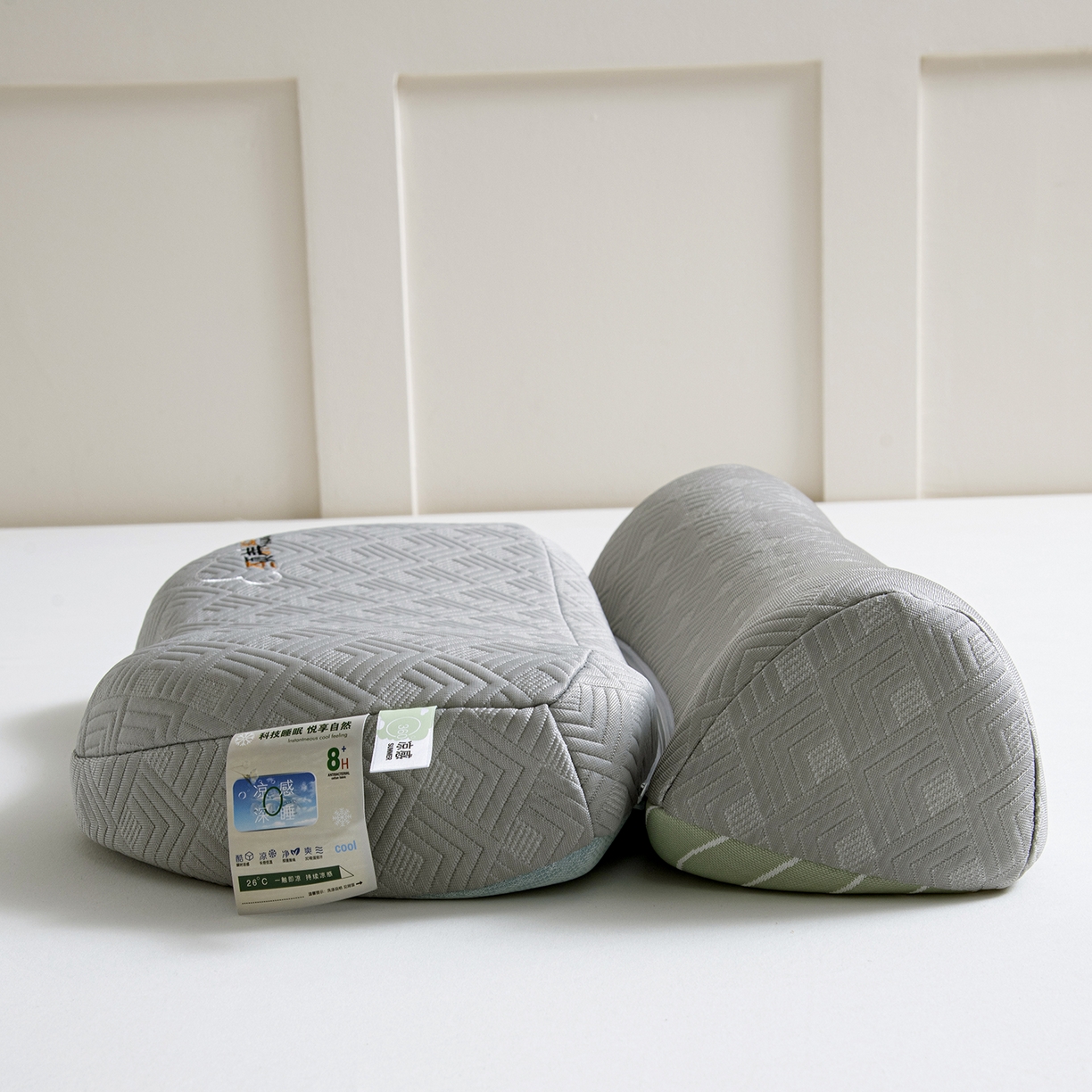 91家纺网 家纺一手货源 找家纺 莉迪娅 2026新款凉感丝牵引枕  枕头枕芯 静养牵引枕灰