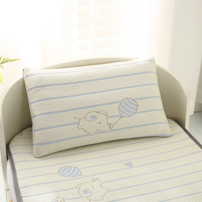 91家纺网 家纺一手货源 找家纺 宅部落 2026春夏新款A类提花儿童凉席幼儿园凉席PE凉感儿童席凉席席子空调软席 小飞象-蓝