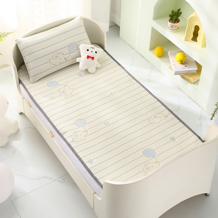 91家纺网 家纺一手货源 找家纺 宅部落 2026春夏新款A类提花儿童凉席幼儿园凉席PE凉感儿童席凉席席子空调软席 小飞象-蓝