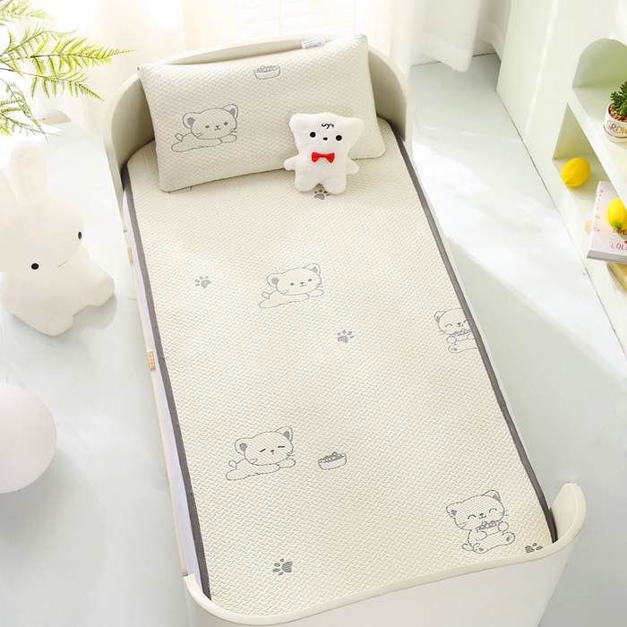 91家纺网 家纺一手货源 找家纺 宅部落 2026春夏新款A类提花儿童凉席幼儿园凉席PE凉感儿童席凉席席子空调软席 小奶喵