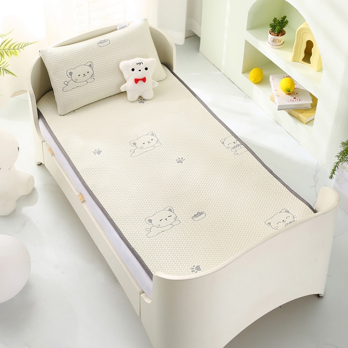 91家纺网 家纺一手货源 找家纺 宅部落 2026春夏新款A类提花儿童凉席幼儿园凉席PE凉感儿童席凉席席子空调软席 小奶喵