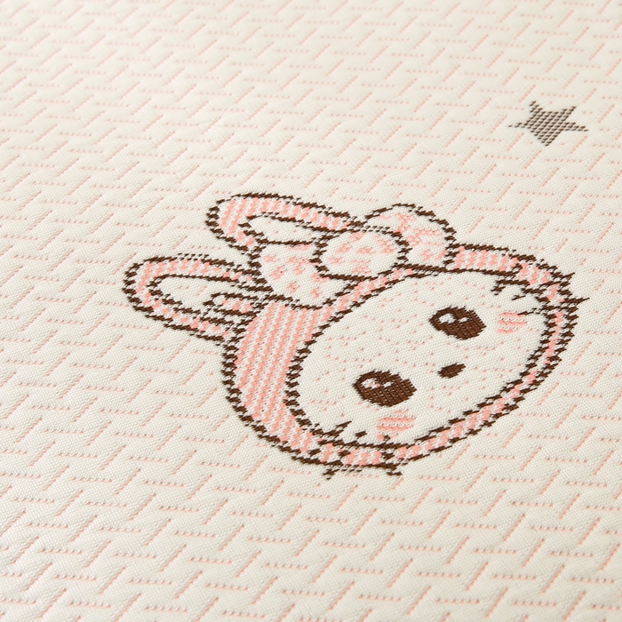 91家纺网 家纺一手货源 找家纺 宅部落 2026春夏新款A类提花儿童凉席幼儿园凉席PE凉感儿童席凉席席子空调软席 粉兔樱桃