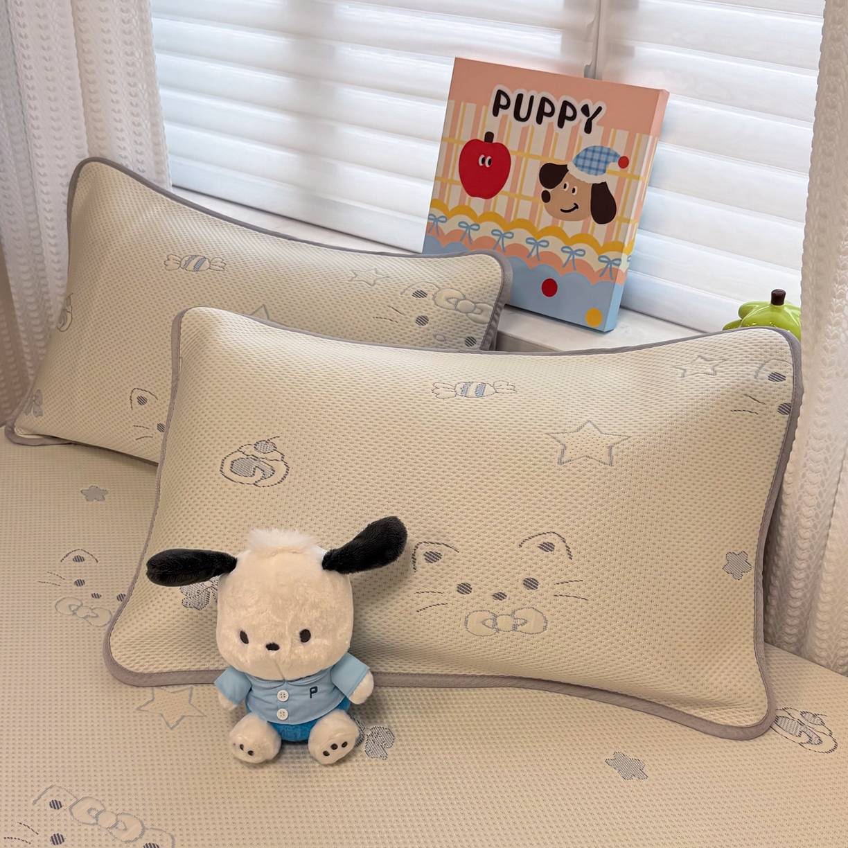 91家纺网 家纺一手货源 找家纺 （总）懒猫家纺 2026新款卡通提花凉豆豆床笠款凉席