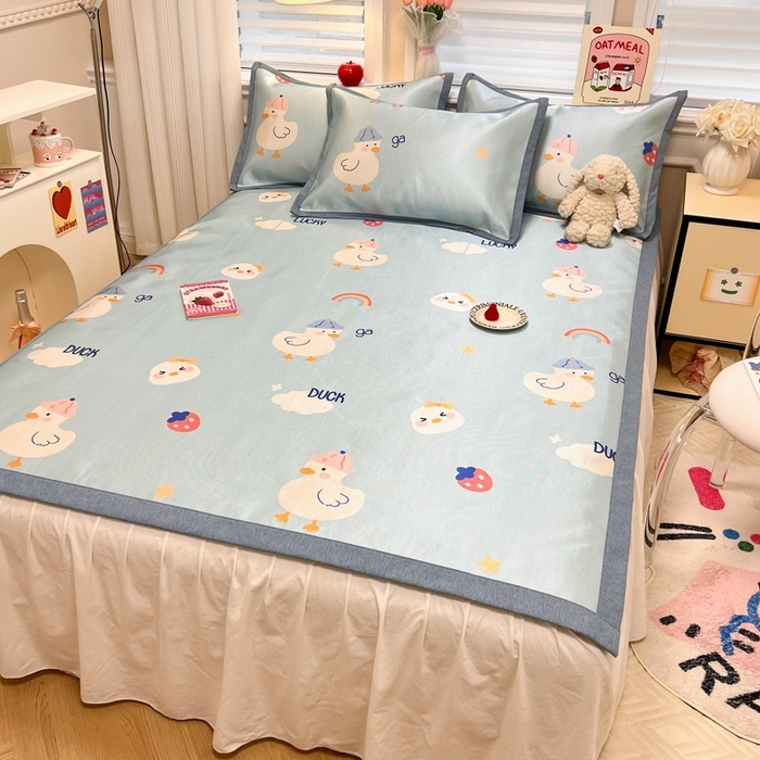 91家纺网 家纺一手货源 找家纺 （总）懒猫家纺 2026新款600D数码印花冰丝凉席系列