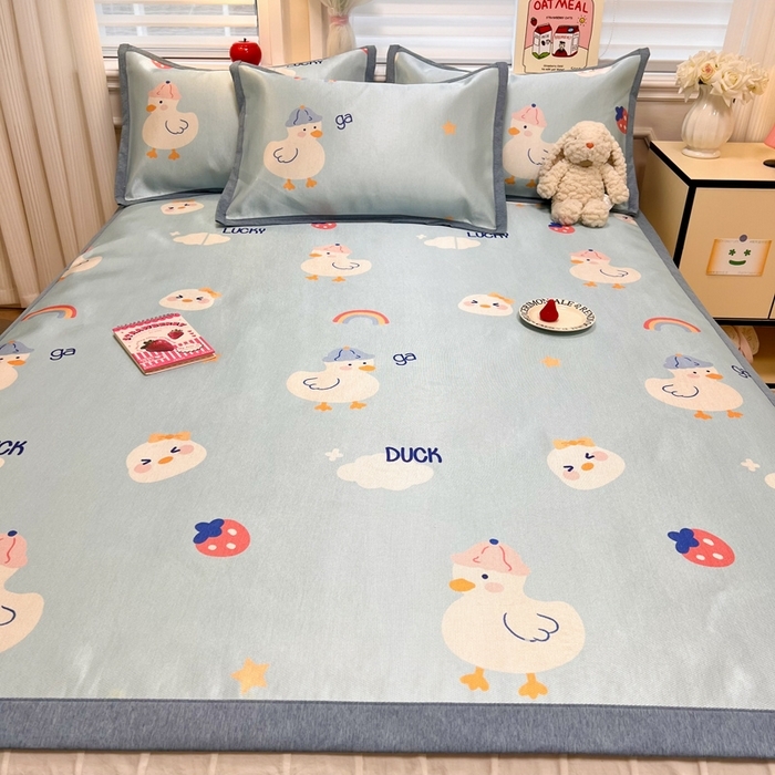 91家纺网 家纺一手货源 找家纺 （总）懒猫家纺 2026新款600D数码印花冰丝凉席系列