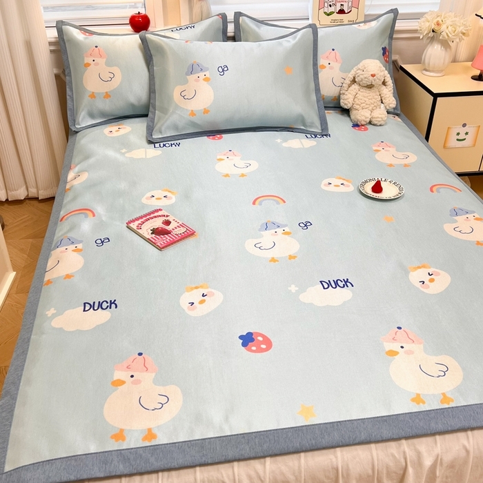 91家纺网 家纺一手货源 找家纺 （总）懒猫家纺 2026新款600D数码印花冰丝凉席系列