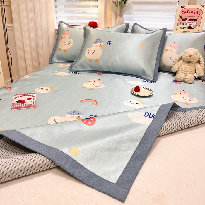 91家纺网 家纺一手货源 找家纺 （总）懒猫家纺 2026新款600D数码印花冰丝凉席系列