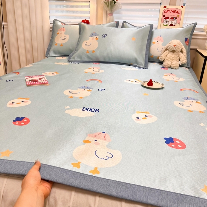 91家纺网 家纺一手货源 找家纺 （总）懒猫家纺 2026新款600D数码印花冰丝凉席系列