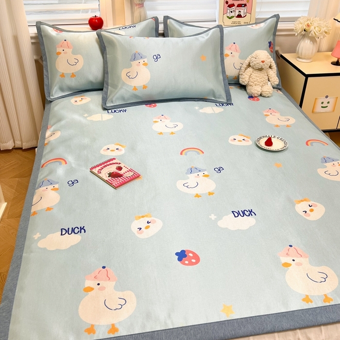 91家纺网 家纺一手货源 找家纺 （总）懒猫家纺 2026新款600D数码印花冰丝凉席系列