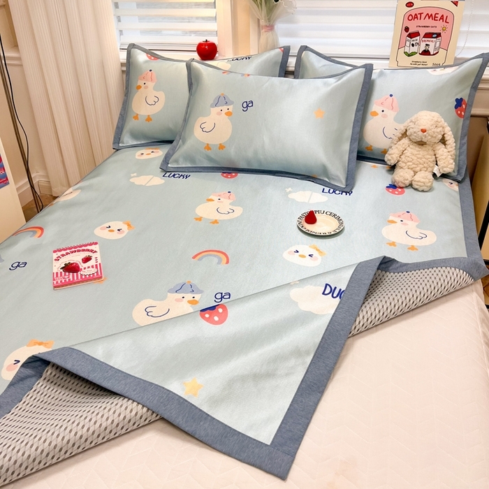 91家纺网 家纺一手货源 找家纺 （总）懒猫家纺 2026新款600D数码印花冰丝凉席系列