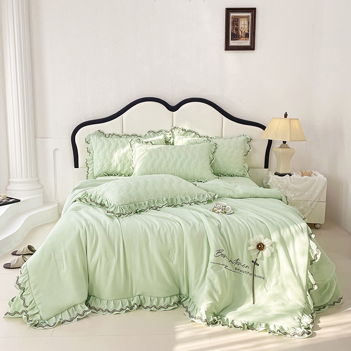 金绣美居 2025春夏韩版被套床盖款多功能夏被四件套-赫莲娜（控价不低于149） 新绿