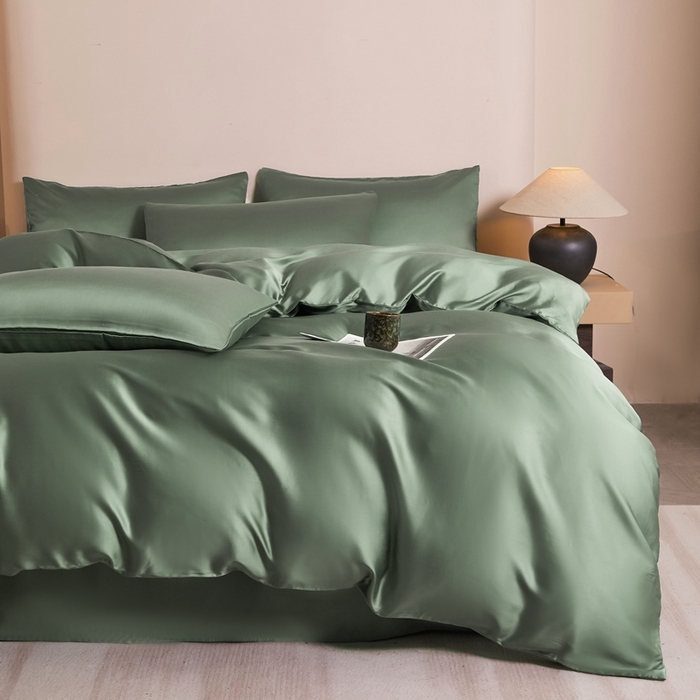 91家纺网 家纺一手货源 找家纺 雅萱家纺 2026新款60s天丝四件套 60s天丝橄榄绿