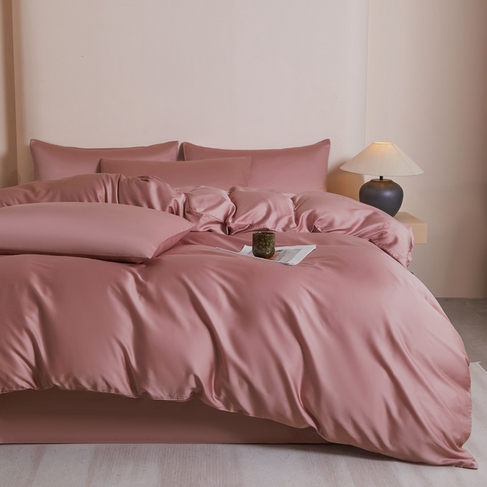 91家纺网 家纺一手货源 找家纺 雅萱家纺 2026新款60s天丝四件套 60s天丝浆果粉