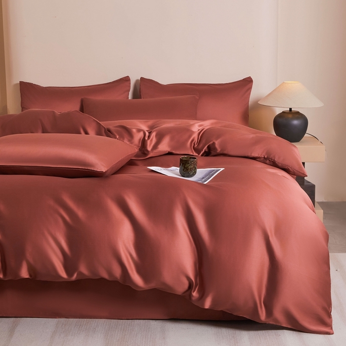 91家纺网 家纺一手货源 找家纺 雅萱家纺 2026新款60s天丝四件套 60s天丝暖茶色