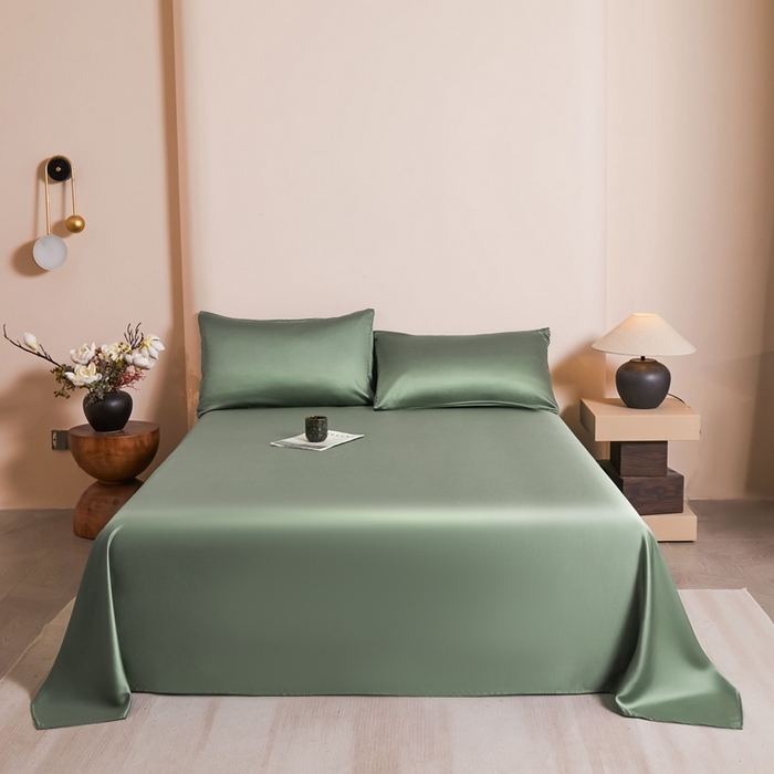 91家纺网 家纺一手货源 找家纺 雅萱家纺 2026新款60s天丝四件套 60s天丝橄榄绿