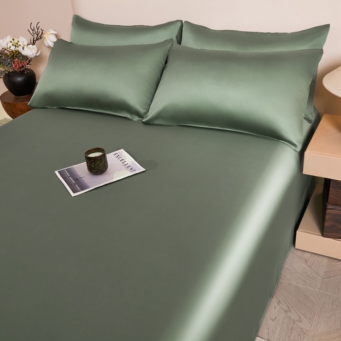 91家纺网 家纺一手货源 找家纺 雅萱家纺 2026新款60s天丝四件套 60s天丝橄榄绿