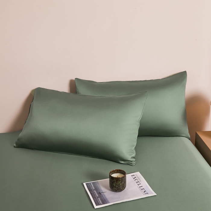 91家纺网 家纺一手货源 找家纺 雅萱家纺 2026新款60s天丝四件套 60s天丝橄榄绿