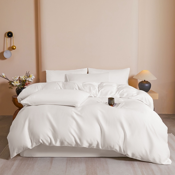 91家纺网 家纺一手货源 找家纺 雅萱家纺 2026新款60s天丝四件套 60S天丝古董白