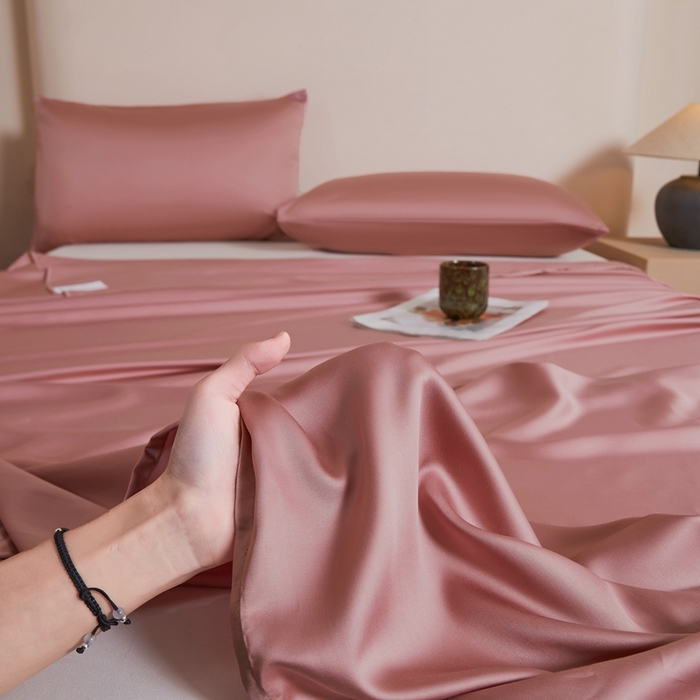 91家纺网 家纺一手货源 找家纺 雅萱家纺 2026新款60s天丝四件套 60s天丝浆果粉