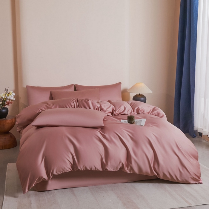 91家纺网 家纺一手货源 找家纺 雅萱家纺 2026新款60s天丝四件套 60s天丝浆果粉